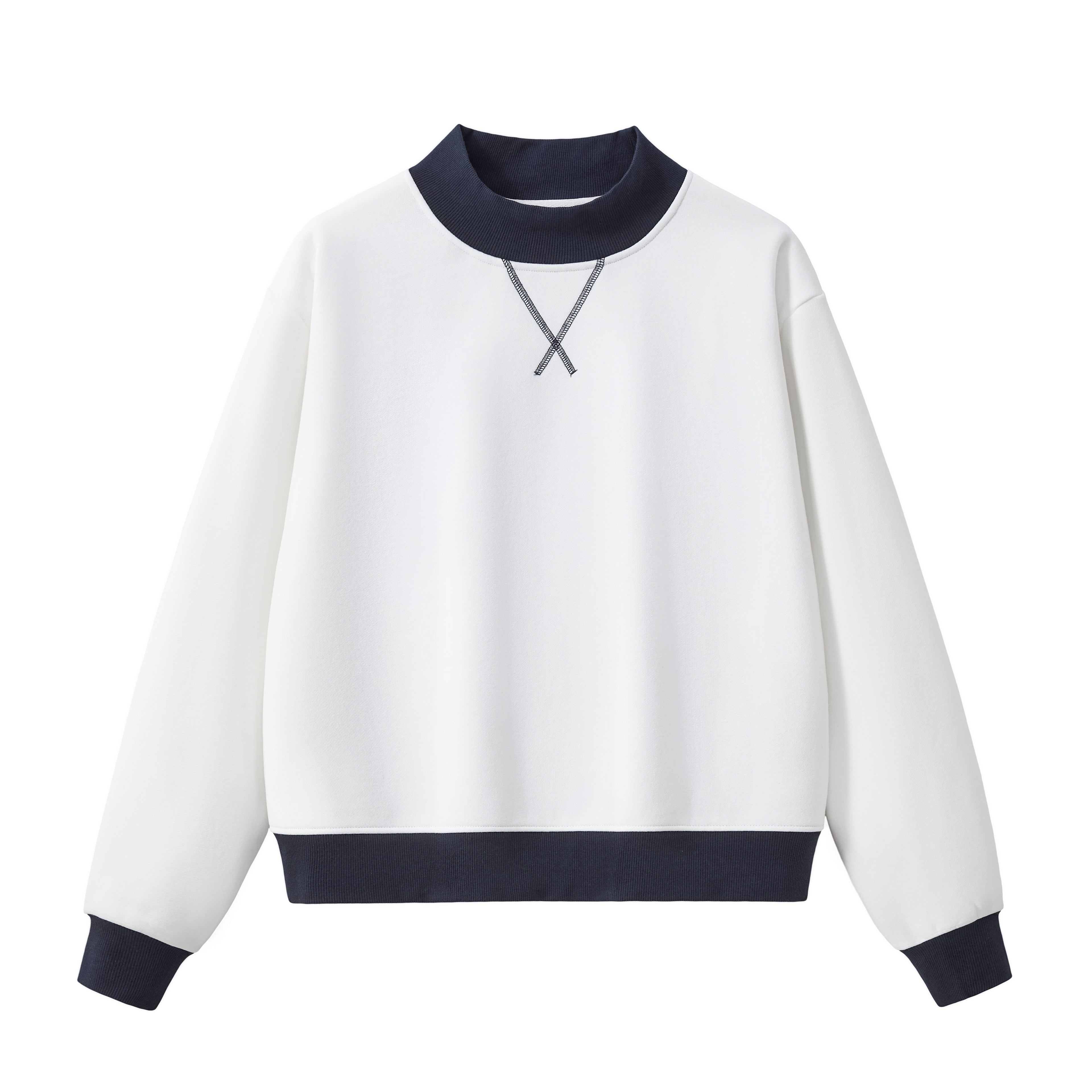 Women's Mock Neck Crewneck Sweatshirt