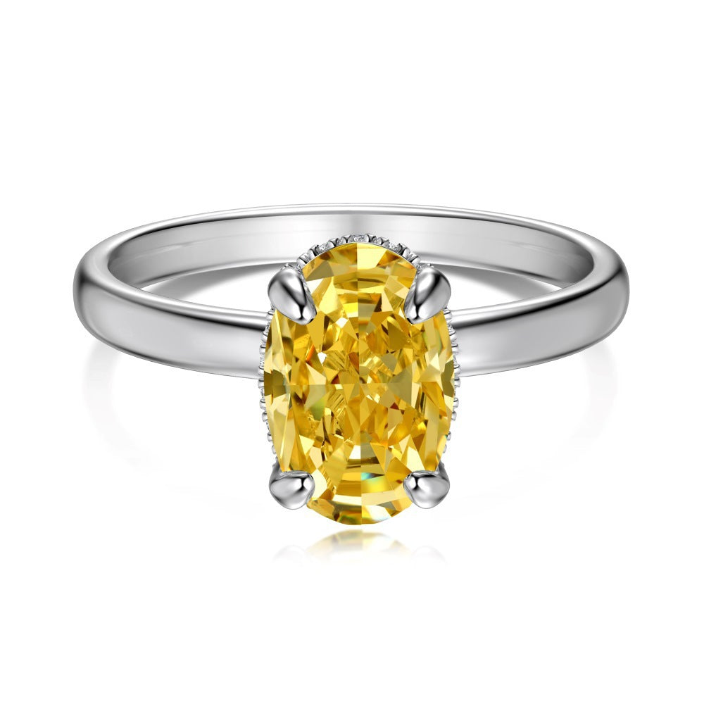 Lab Created Sapphire High Carbon Diamond Gemstone 100% 925 Sterling Silver Wedding Engagement Rings Fine Jewelry Gifts