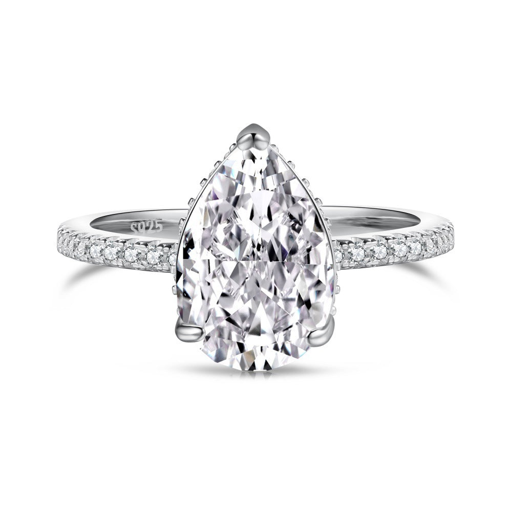 Lab Created Sapphire High Carbon Diamond Gemstone 100% 925 Sterling Silver Wedding Engagement Rings Fine Jewelry Gifts