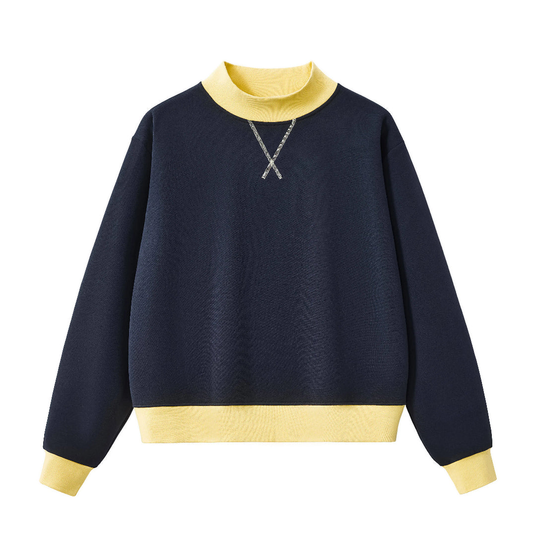 Women's Mock Neck Crewneck Sweatshirt