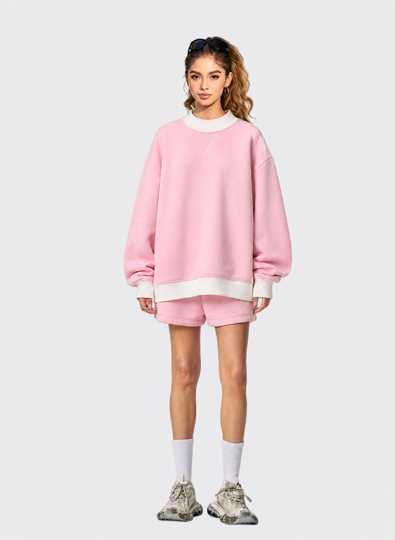 BRYNSA Fleece Oversized Crewneck Sweatshirt