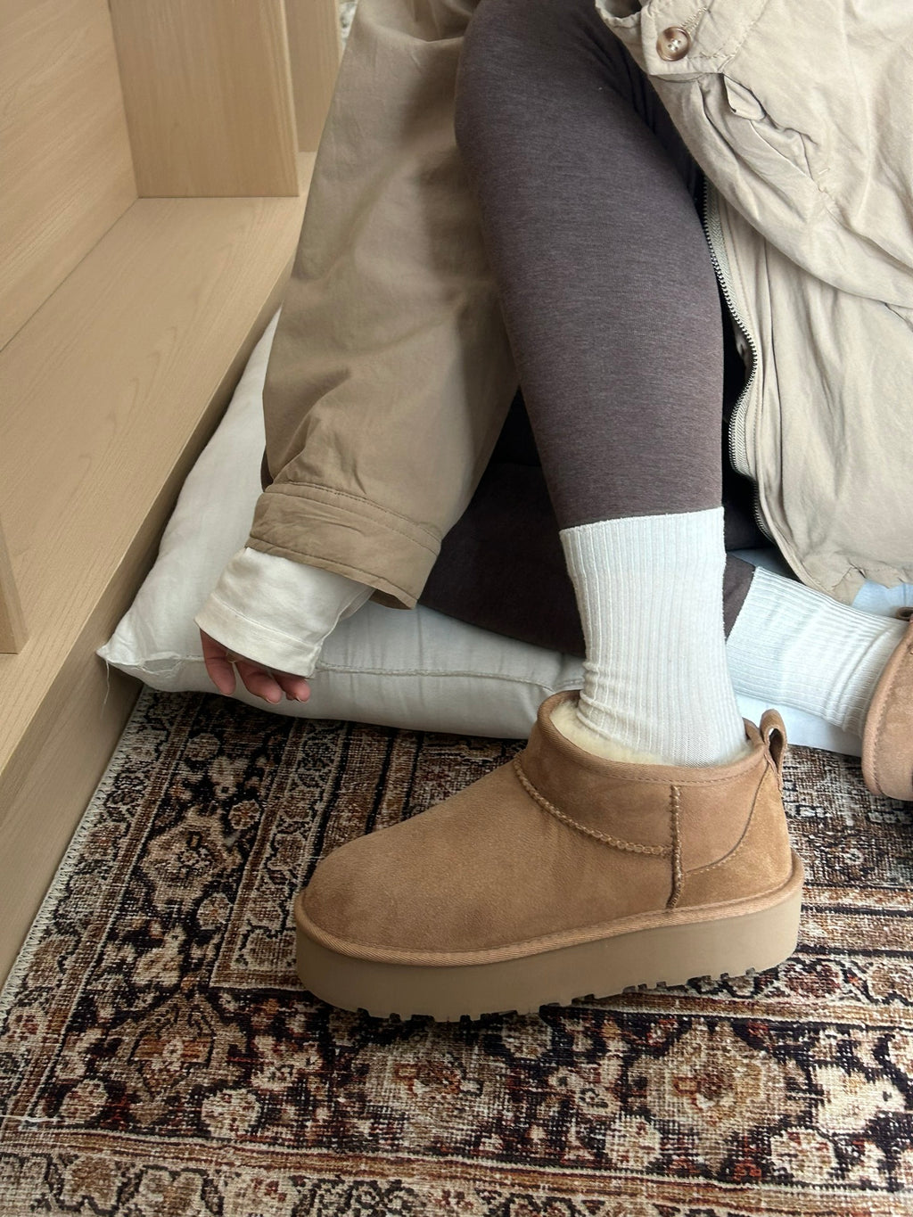 Platform Winter Wool Snow Boots