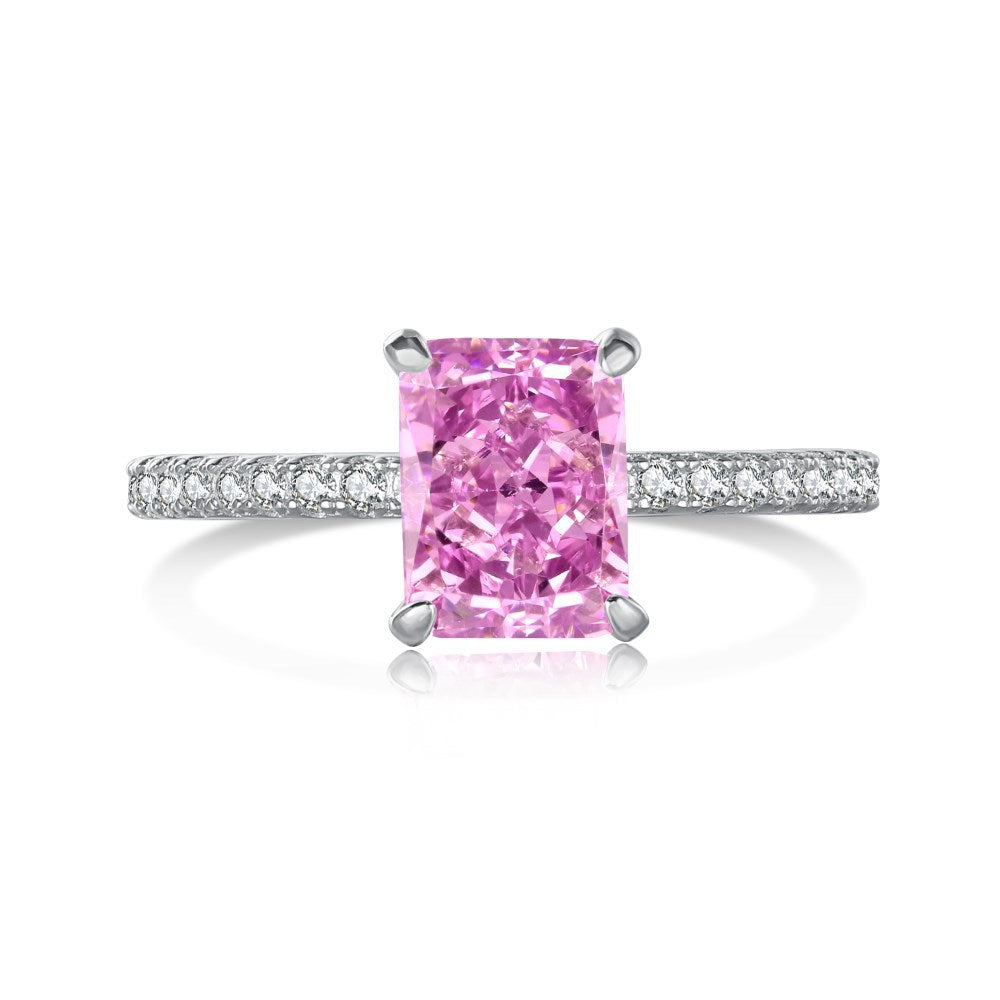 Lab Created Sapphire High Carbon Diamond Gemstone 100% 925 Sterling Silver Wedding Engagement Rings Fine Jewelry Gifts