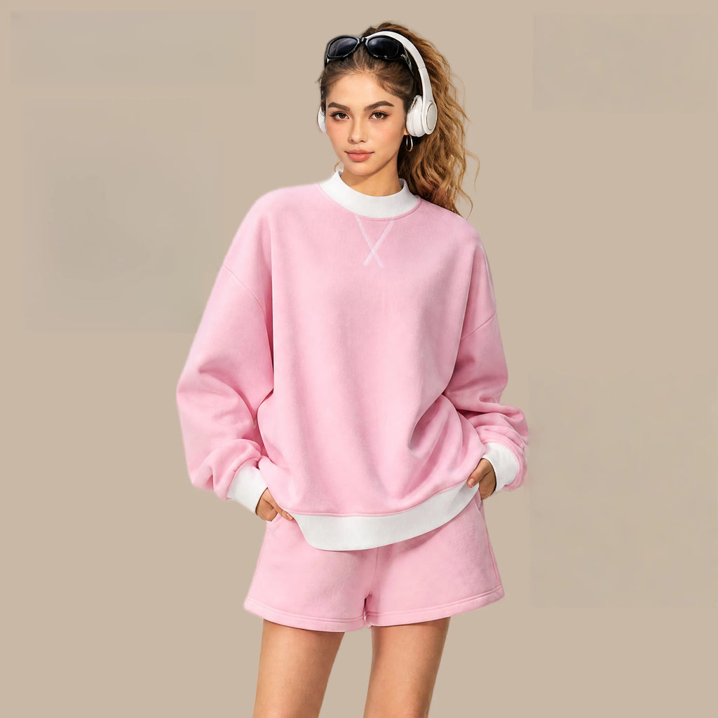 Women's Mock Neck Crewneck Sweatshirt