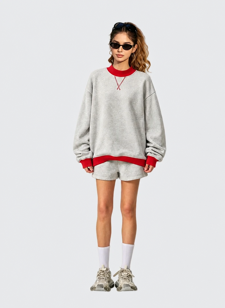 BRYNSA Fleece Oversized Crewneck Sweatshirt