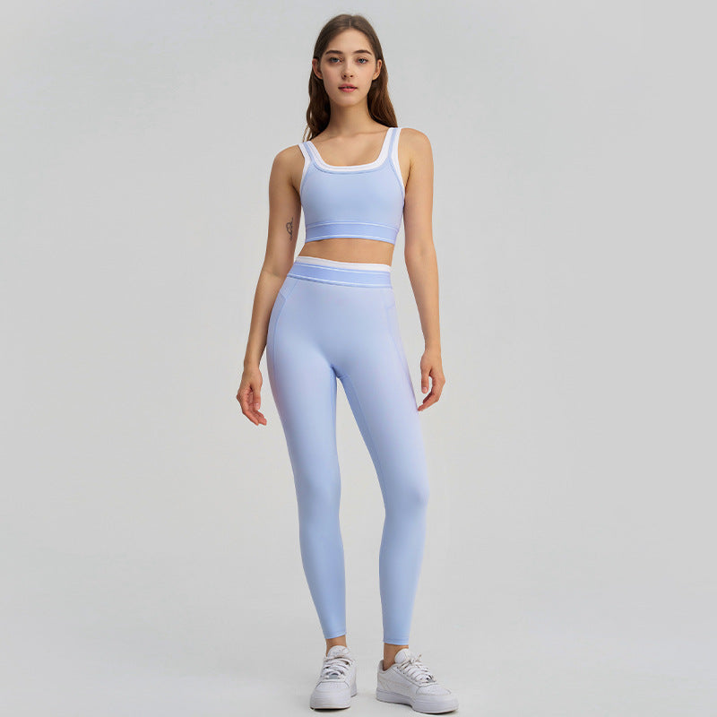 Sports Bra High Waist Legging Skirt Active Suits