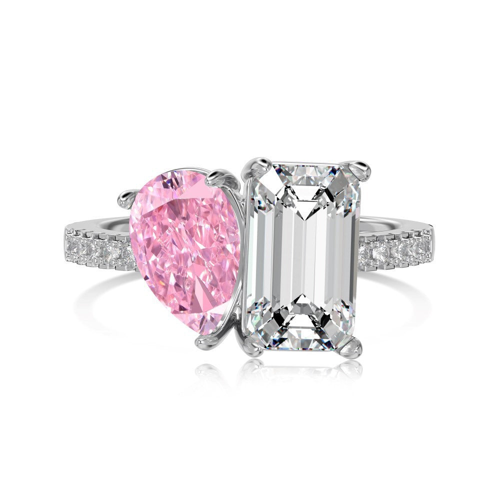 Lab Created Sapphire High Carbon Diamond Gemstone 100% 925 Sterling Silver Wedding Engagement Rings Fine Jewelry Gifts
