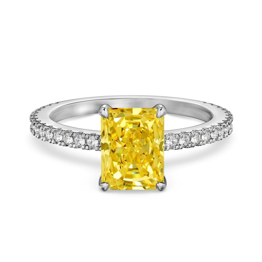 Lab Created Sapphire High Carbon Diamond Gemstone 100% 925 Sterling Silver Wedding Engagement Rings Fine Jewelry Gifts