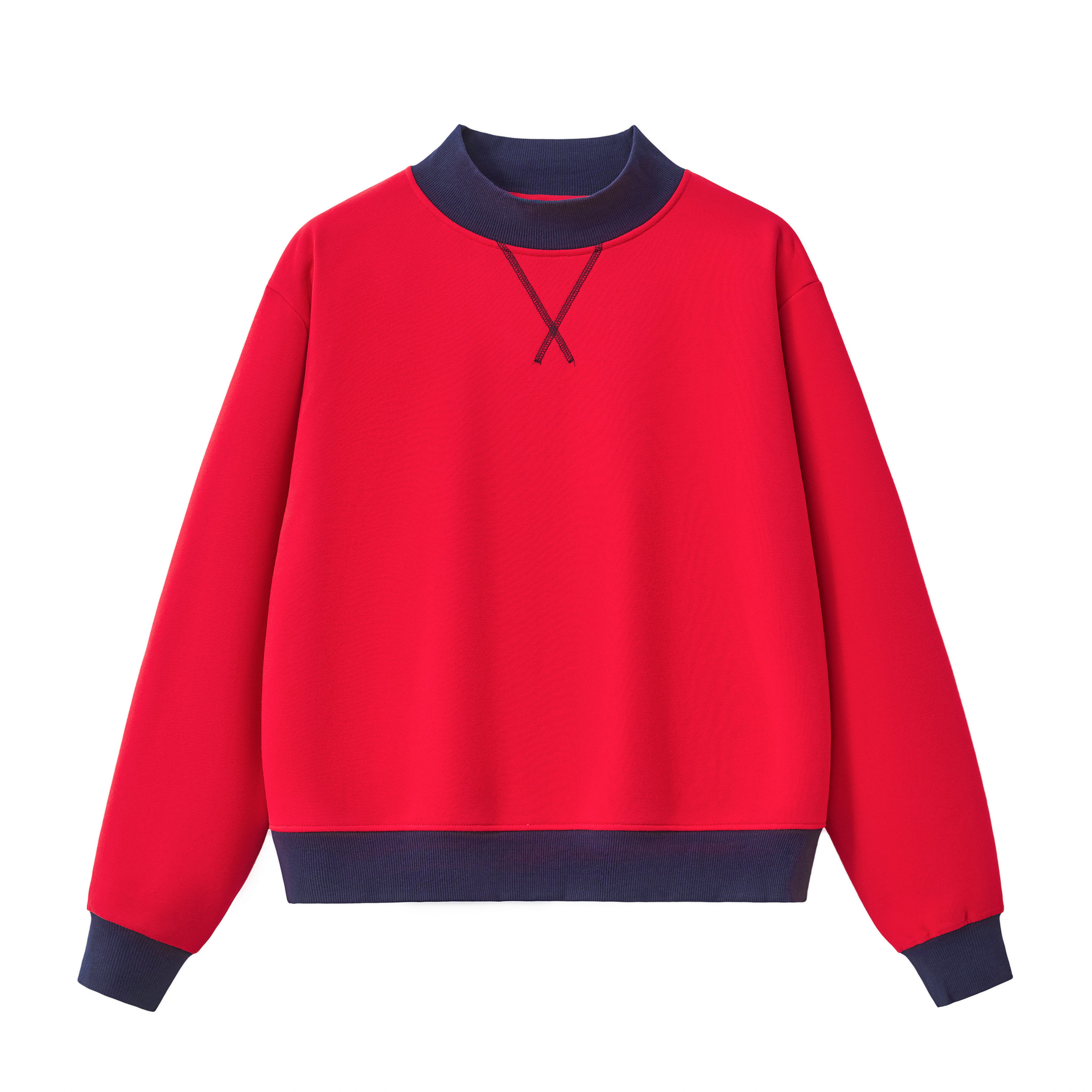 Women's Mock Neck Crewneck Sweatshirt