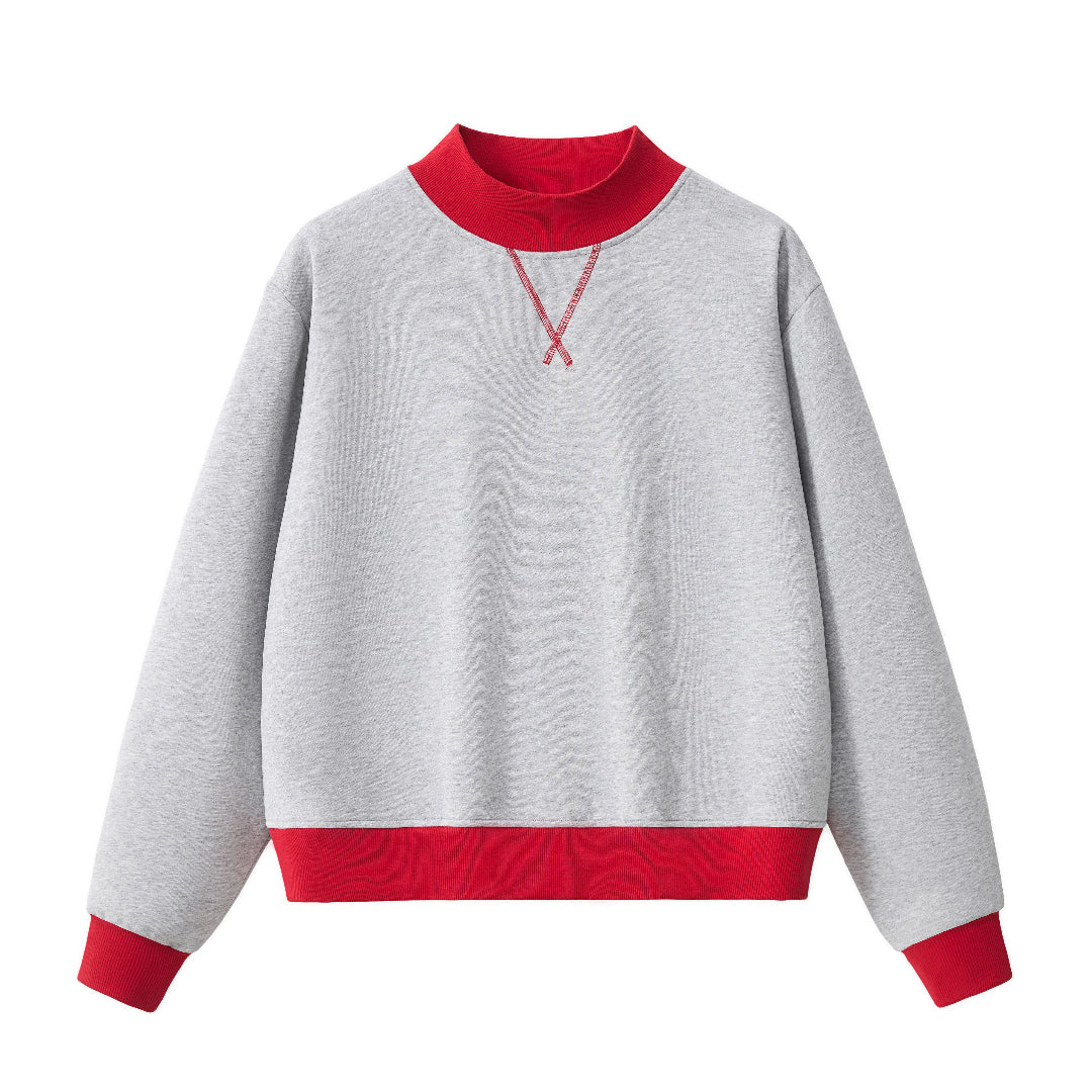 Women's Mock Neck Crewneck Sweatshirt