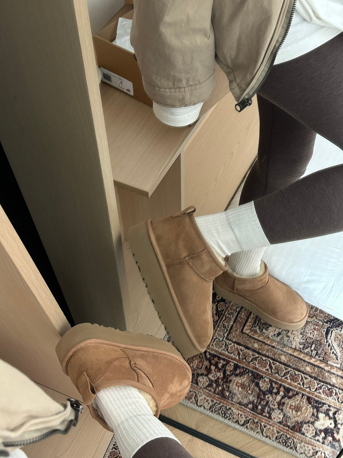 Platform Winter Wool Snow Boots