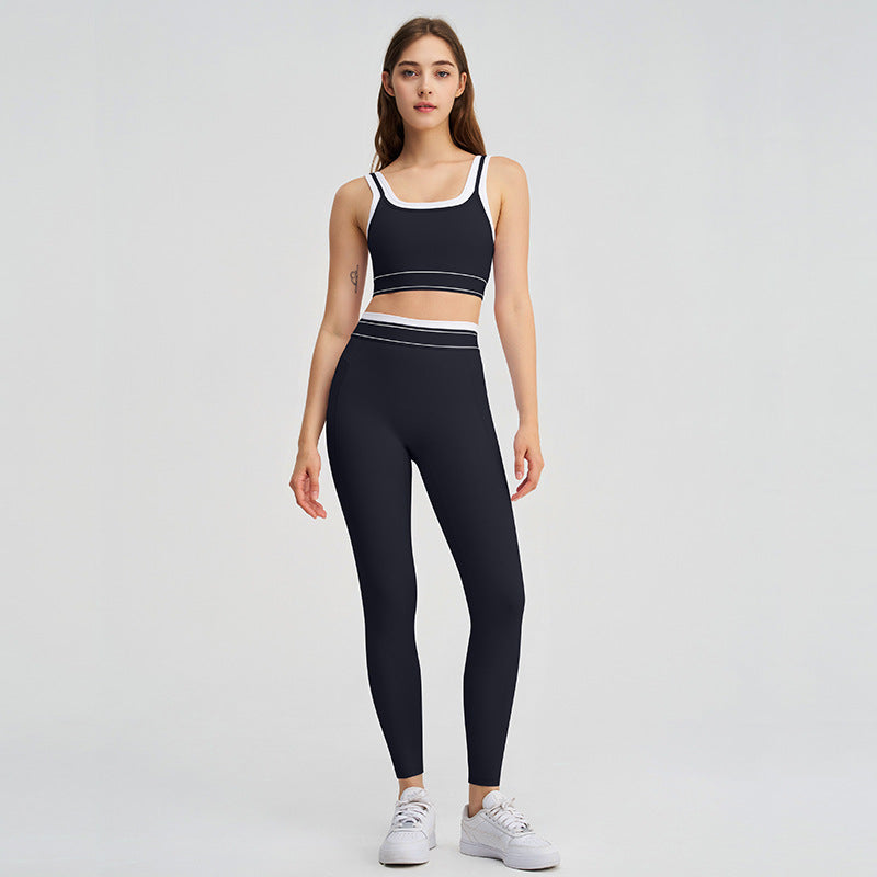 Sports Bra High Waist Legging Skirt Active Suits