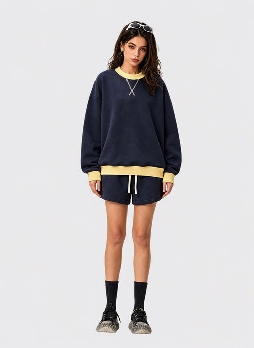 BRYNSA Fleece Oversized Crewneck Sweatshirt