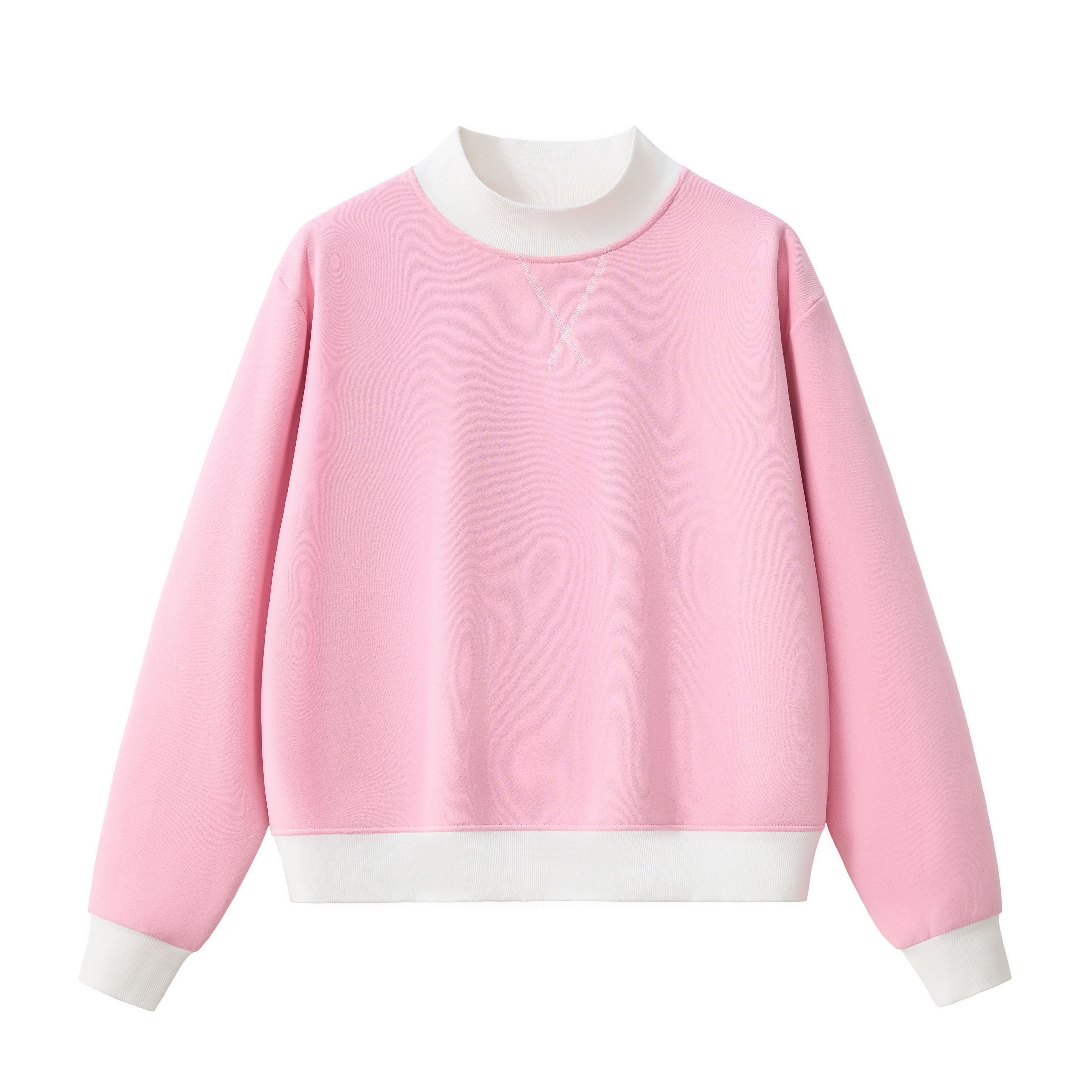 Women's Mock Neck Crewneck Sweatshirt