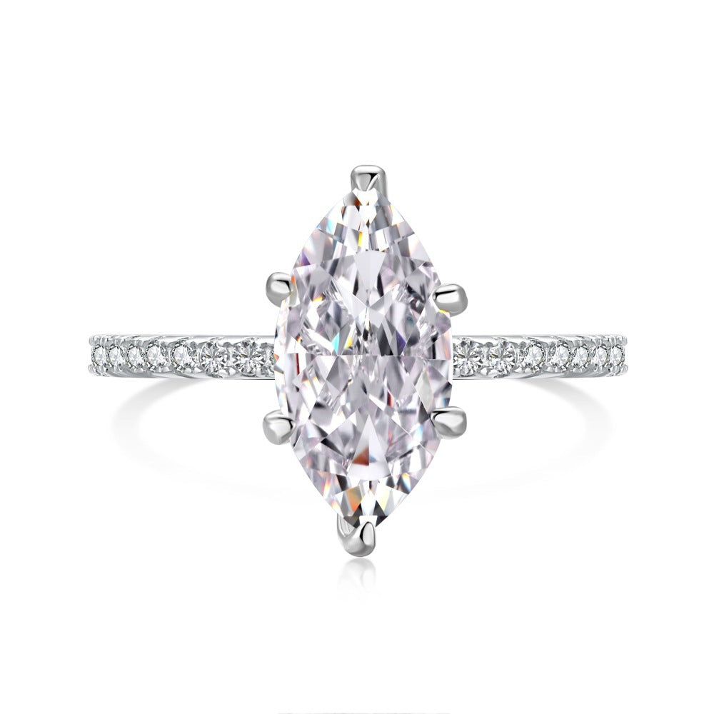 Lab Created Sapphire High Carbon Diamond Gemstone 100% 925 Sterling Silver Wedding Engagement Rings Fine Jewelry Gifts