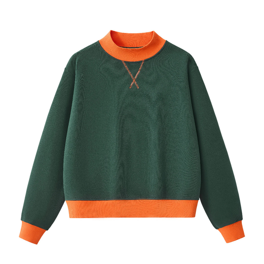 Women's Mock Neck Crewneck Sweatshirt