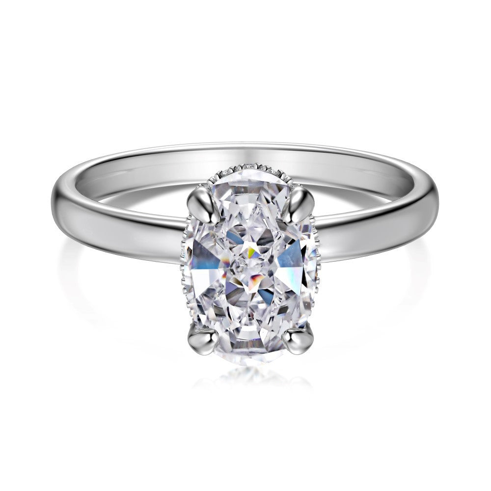 Lab Created Sapphire High Carbon Diamond Gemstone 100% 925 Sterling Silver Wedding Engagement Rings Fine Jewelry Gifts