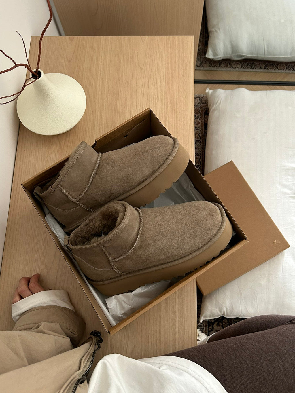 Platform Winter Wool Snow Boots
