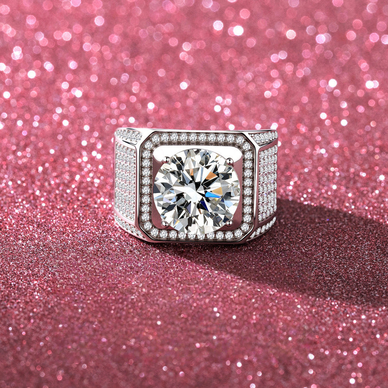 Four-claw Starry Ring 5 Carat Moissanite PT950