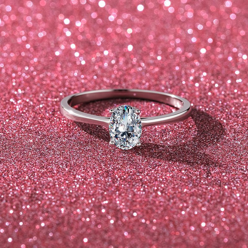 Four-claw Pigeon Egg Ring 3 Carat Moissanite PT950