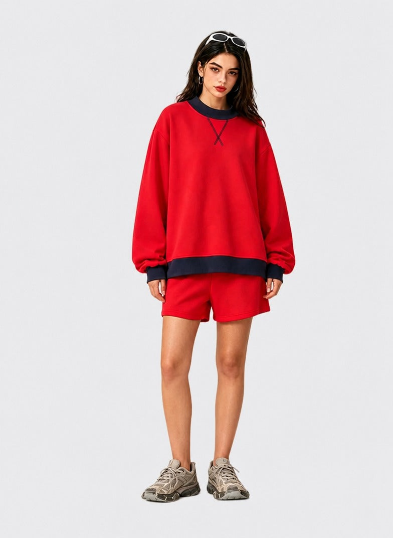 BRYNSA Fleece Oversized Crewneck Sweatshirt
