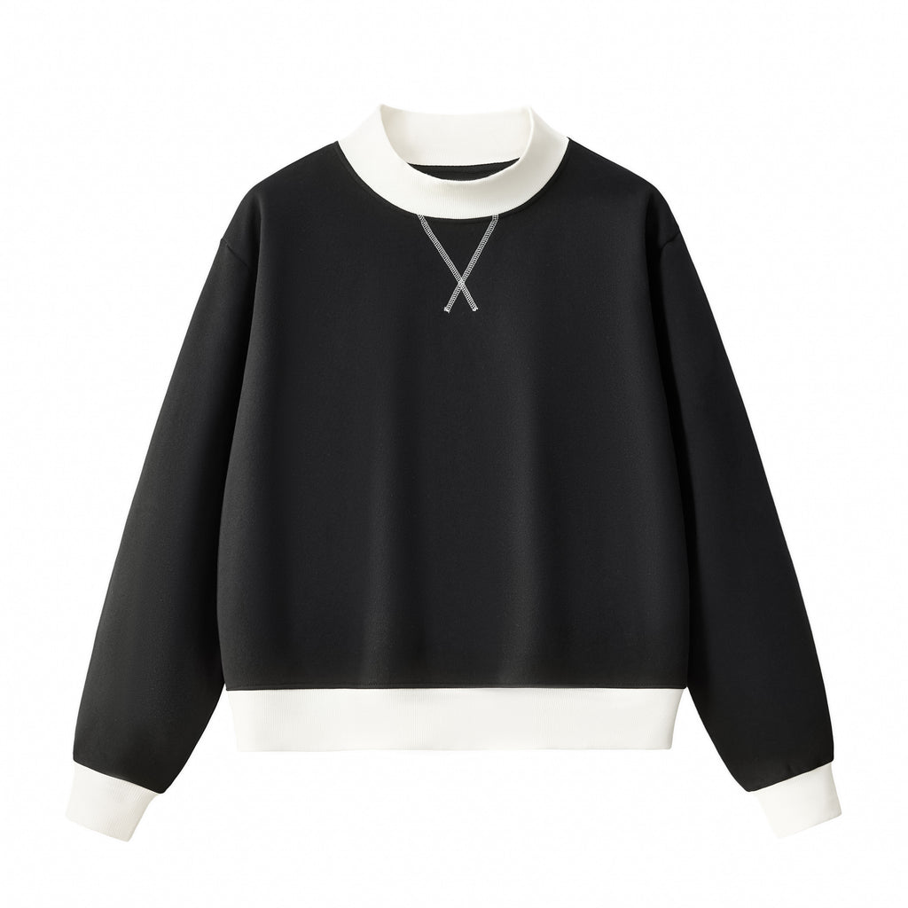 Women's Mock Neck Crewneck Sweatshirt