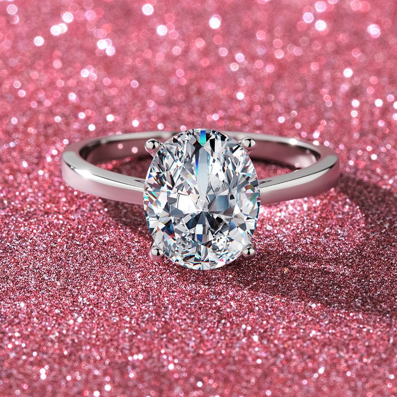 Four-claw Pigeon Egg Ring 3 Carat Moissanite PT950