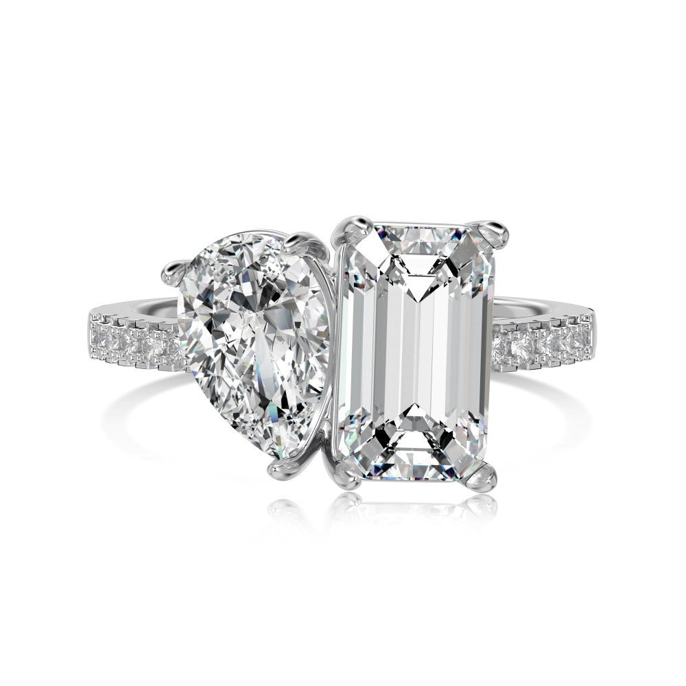 Lab Created Sapphire High Carbon Diamond Gemstone 100% 925 Sterling Silver Wedding Engagement Rings Fine Jewelry Gifts
