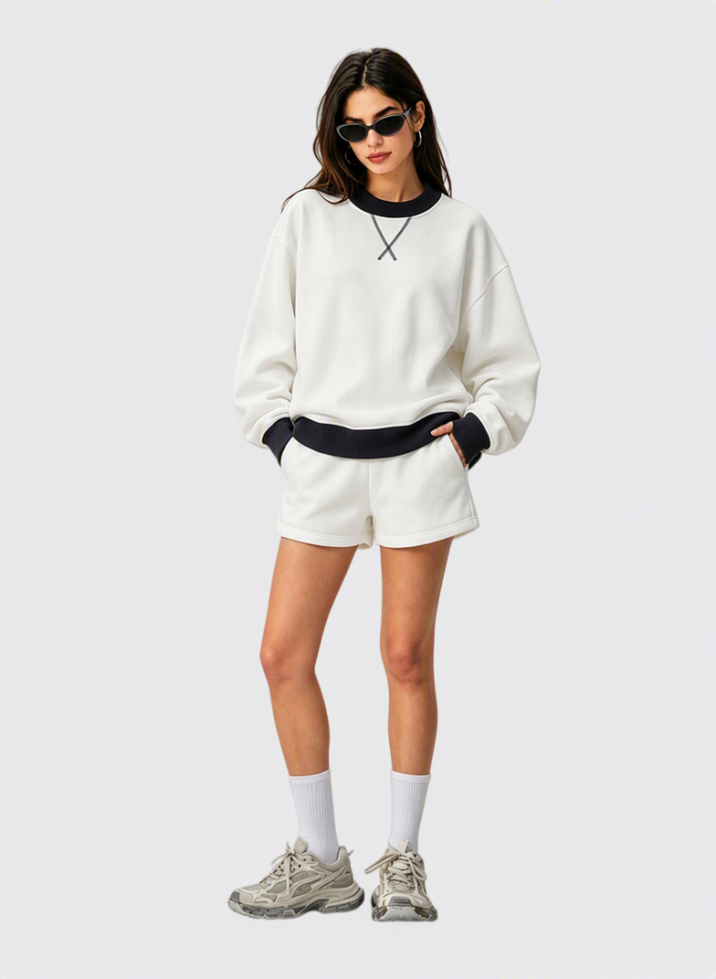 BRYNSA Fleece Oversized Crewneck Sweatshirt