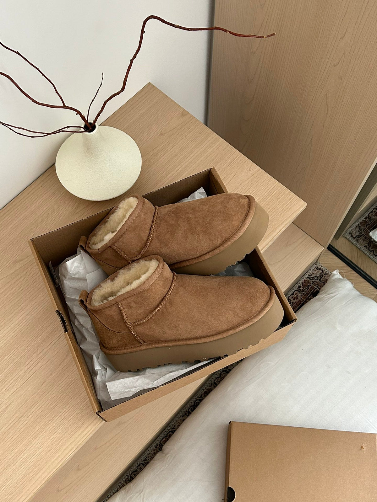 Platform Winter Wool Snow Boots