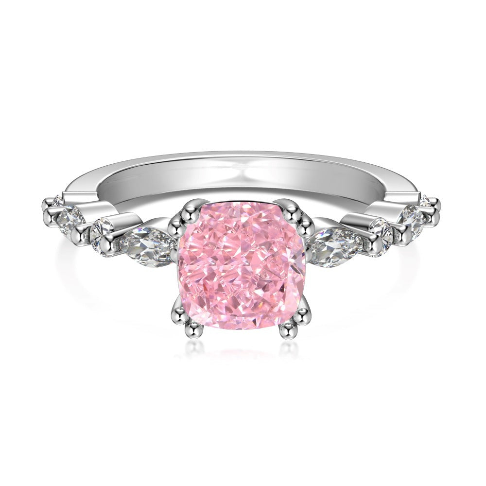 Lab Created Sapphire High Carbon Diamond Gemstone 100% 925 Sterling Silver Wedding Engagement Rings Fine Jewelry Gifts