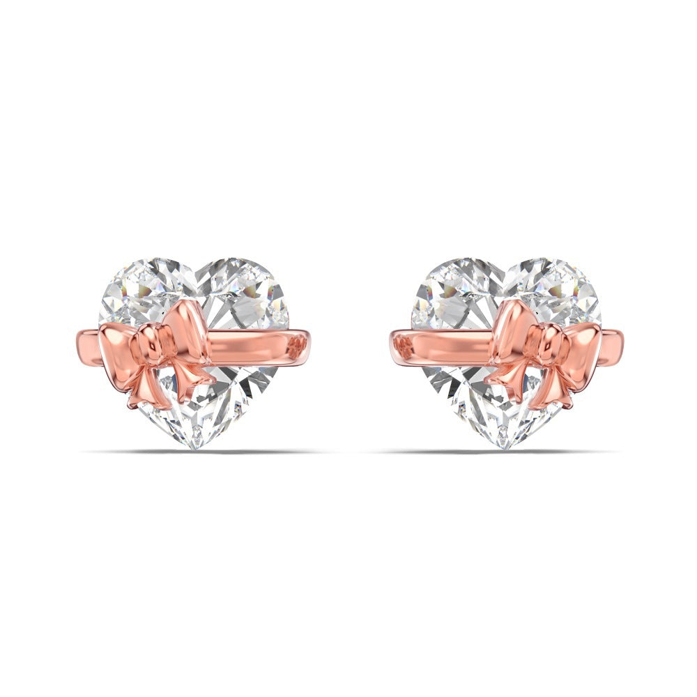 925 Sterling Silver Delicate Heart Bow Tie Design Sweet Luxury Shining Ring Romantic Engagement Ring for Women Jewelry Gift