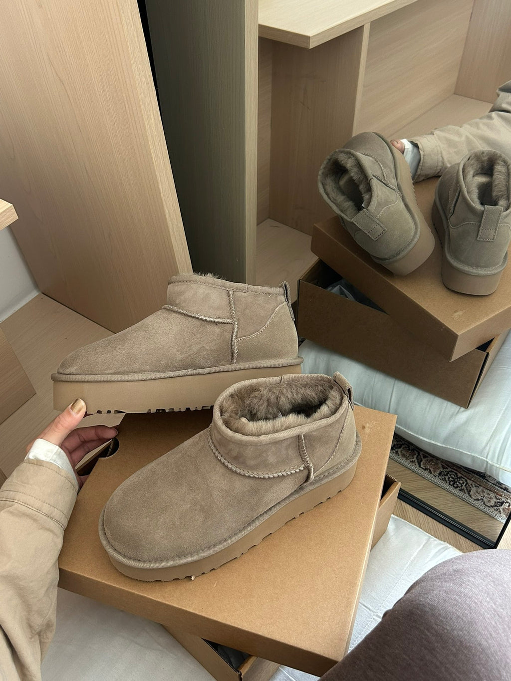Platform Winter Wool Snow Boots