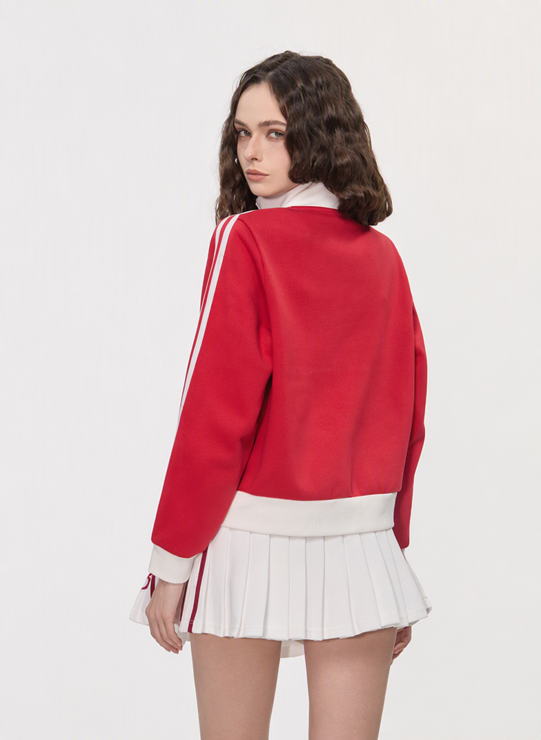 BRYNSA  Side Stripe Contrast Zip Through Jackets