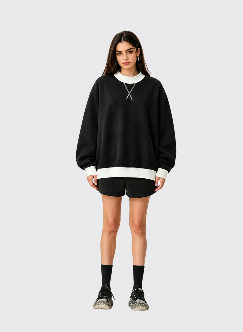 BRYNSA Fleece Oversized Crewneck Sweatshirt
