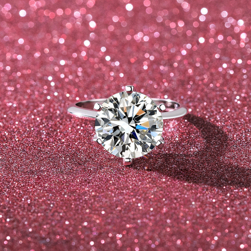 Classic Six-claw Ring 3 Carat Moissanite S925