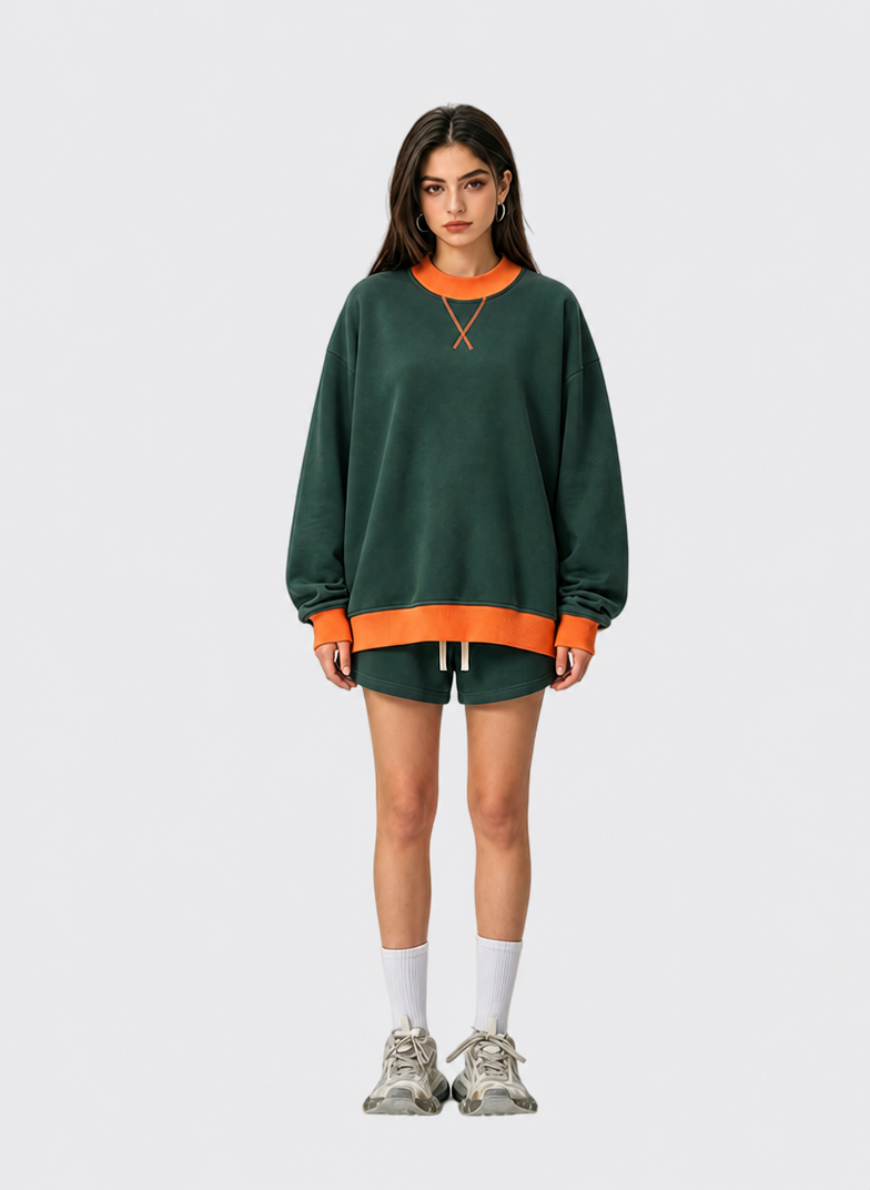 BRYNSA Fleece Oversized Crewneck Sweatshirt