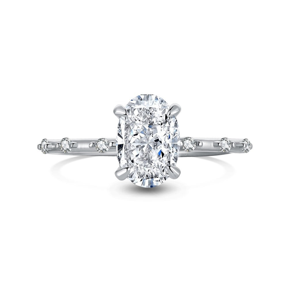 Lab Created Sapphire High Carbon Diamond Gemstone 100% 925 Sterling Silver Wedding Engagement Rings Fine Jewelry Gifts