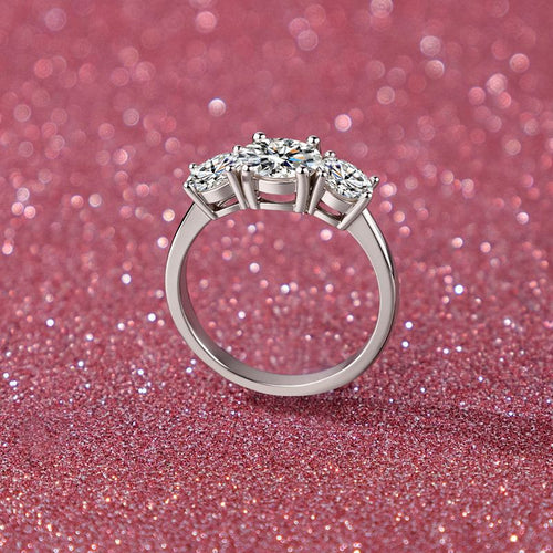 2/4Carat Real Moissanite Diamond Rings with Certificate S925